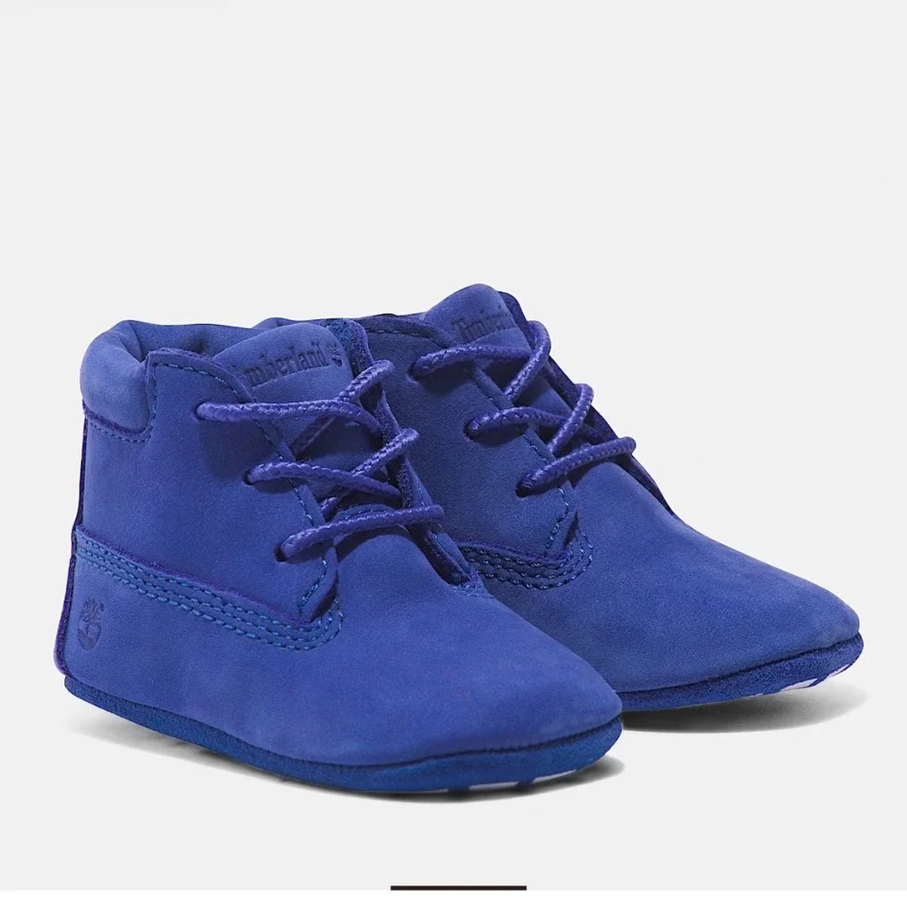 Timberland Crib Bootie Infant 2 Bright Blue Excellent 50th Edition Nubuck